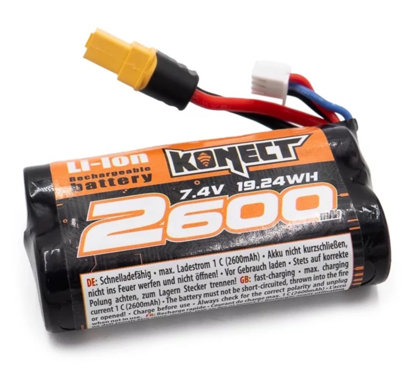 BATTERIE KONECT LI-ION 7.4V 2600 MAH 15C XT60
