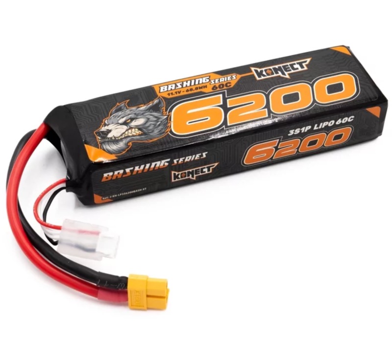 KONECT LIPO 6200MAH 11.1V 60C 3S1P 68.8WH BASH (XT60)
