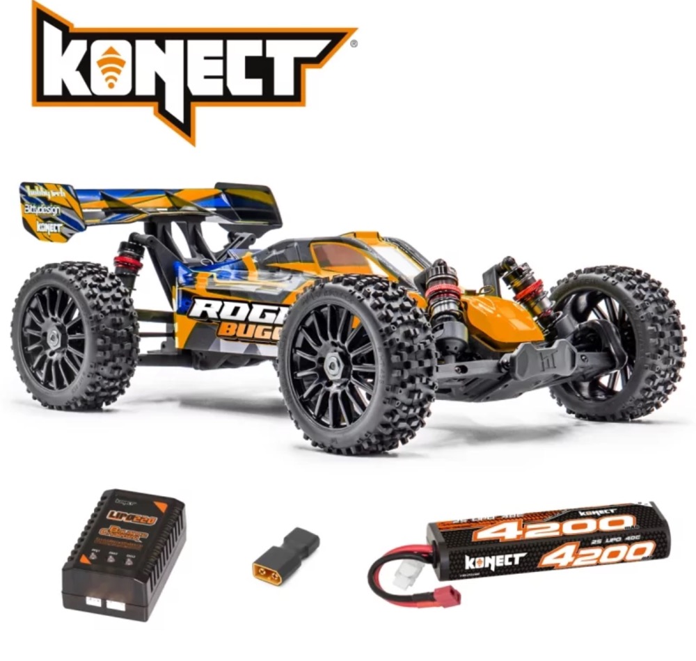 PACK ECO HOBBYTECH ROGUE BUGGY 1/8 BRUSHLESS ORANGE ACCUS ET CHARGEUR 100% RTR