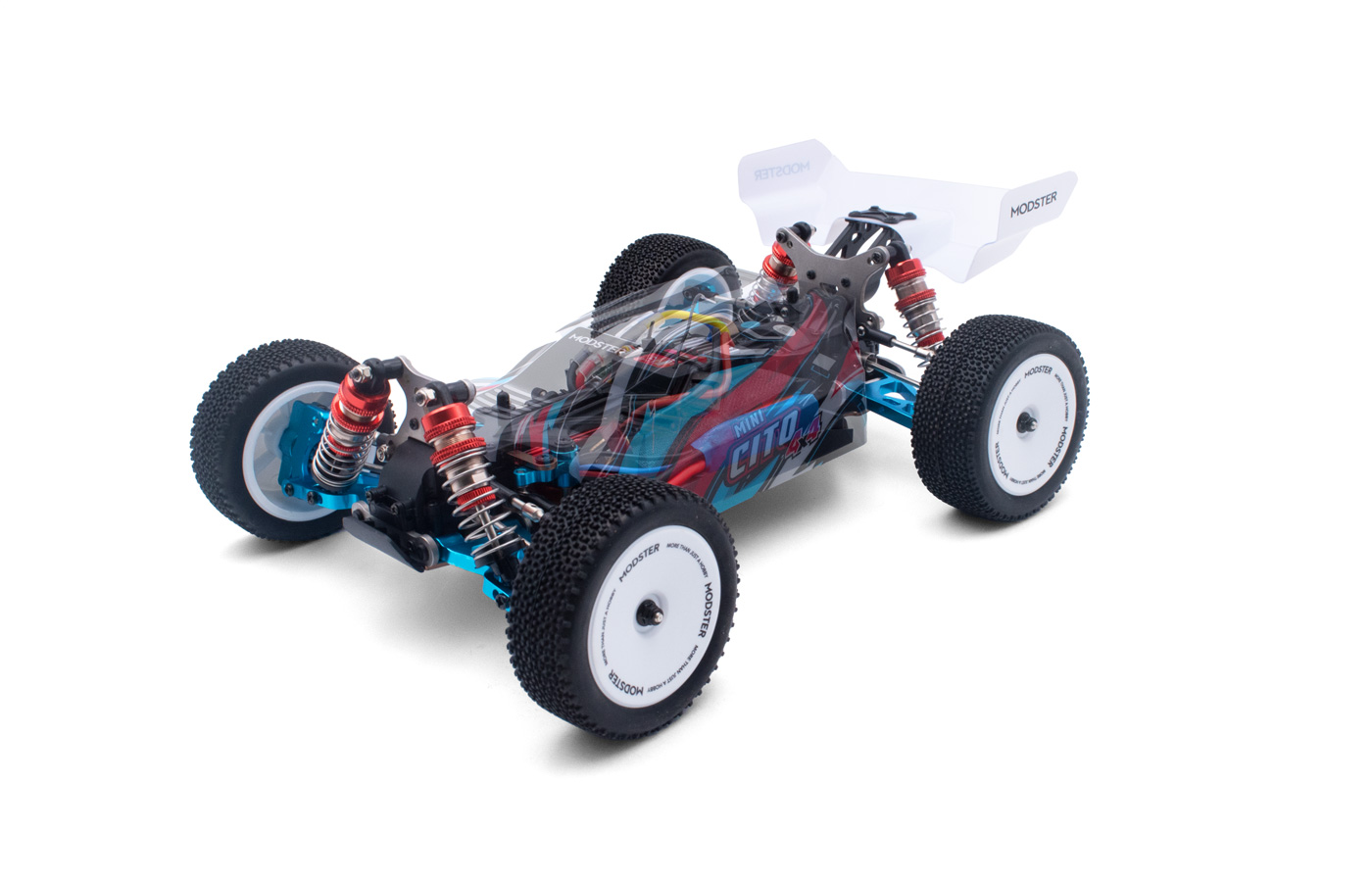 PACK MODSTER Mini Cito Buggy Brushed 4WD 1/14 RTR avec KIT FULL ALUMINIUM à installer