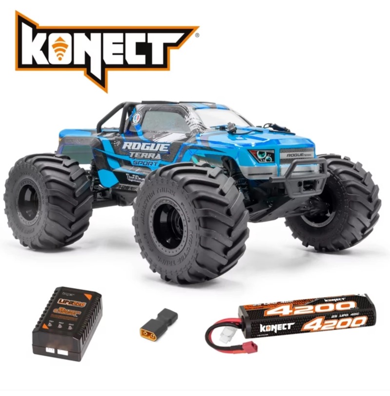 PACK ECO HOBBYTECH ROGUE TERRA SPORT 1/10 BRUSHLESS BLEU ACCUS ET CHARGEUR 100% RTR