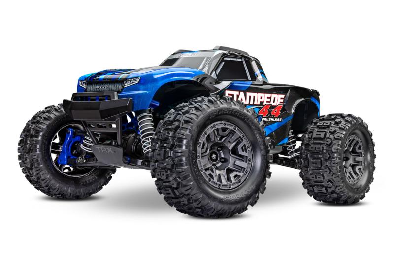 PACK ECO 100% RTR STAMPEDE 1/10 4X4 BRUSHLESS BL-2S BLEU LIPO 2S 5800 MAH CHARGEUR TRAXXAS SAC OFFERT