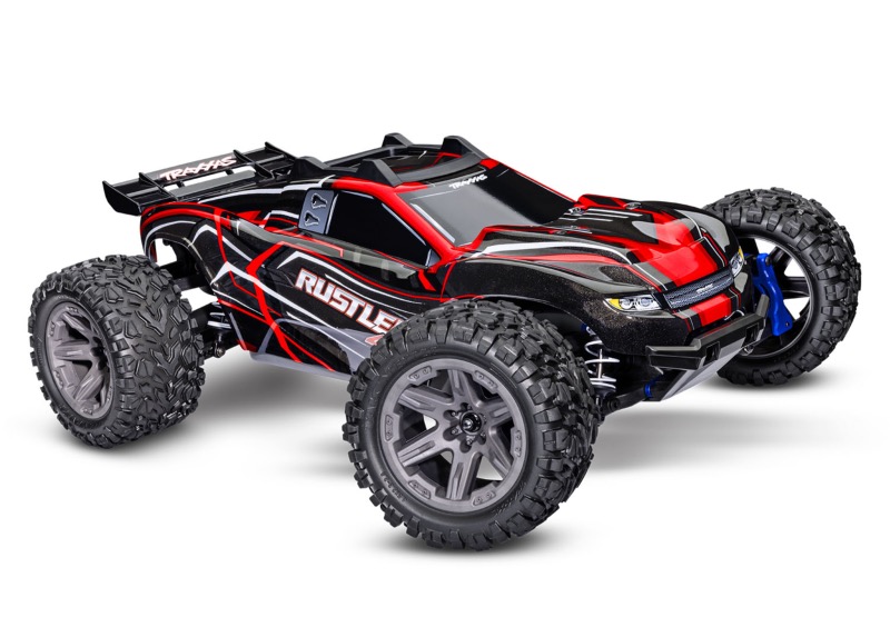 PACK ECO RUSTLER 4X4 BRUSHLESS BL-2S ROUGE LIPO 2S 5800 MAH CHARGEUR TRAXXAS SAC OFFERT