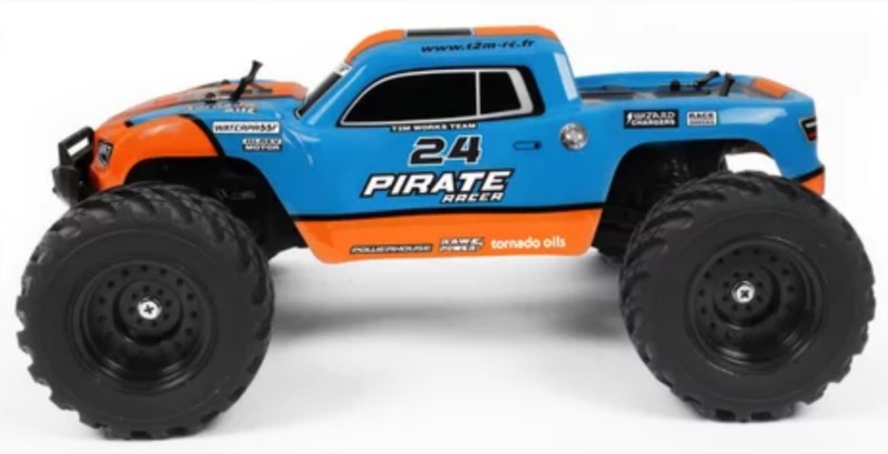 T2M monster truck rc électrique PIRATE RACER 1/10 4 roues motrices 100%  RTR