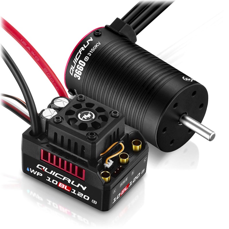 Hobbywing Combo WP10BL120G2 moteur 3660SL-3150KV-G2 ESC 120 AMP